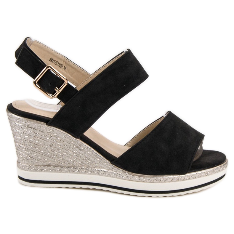 SHELOVET Ljusa svarta sandaler