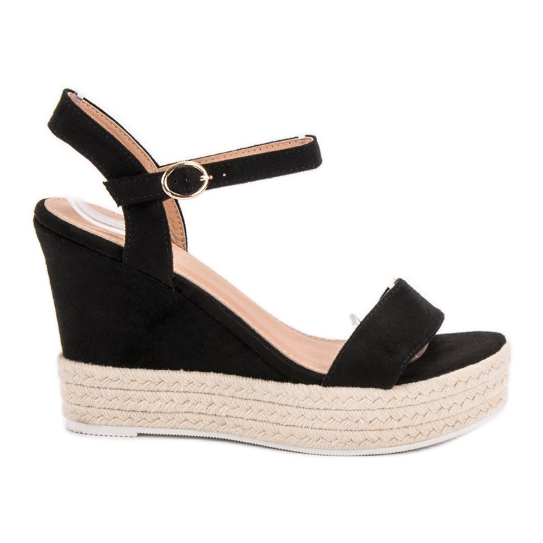 Ideal Shoes Snygga kilsandaler svart