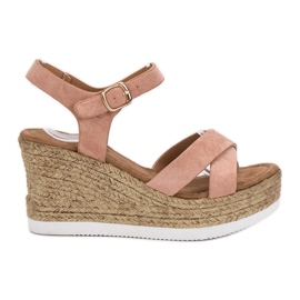 JESSY ROSS Sandaler i mocka rosa