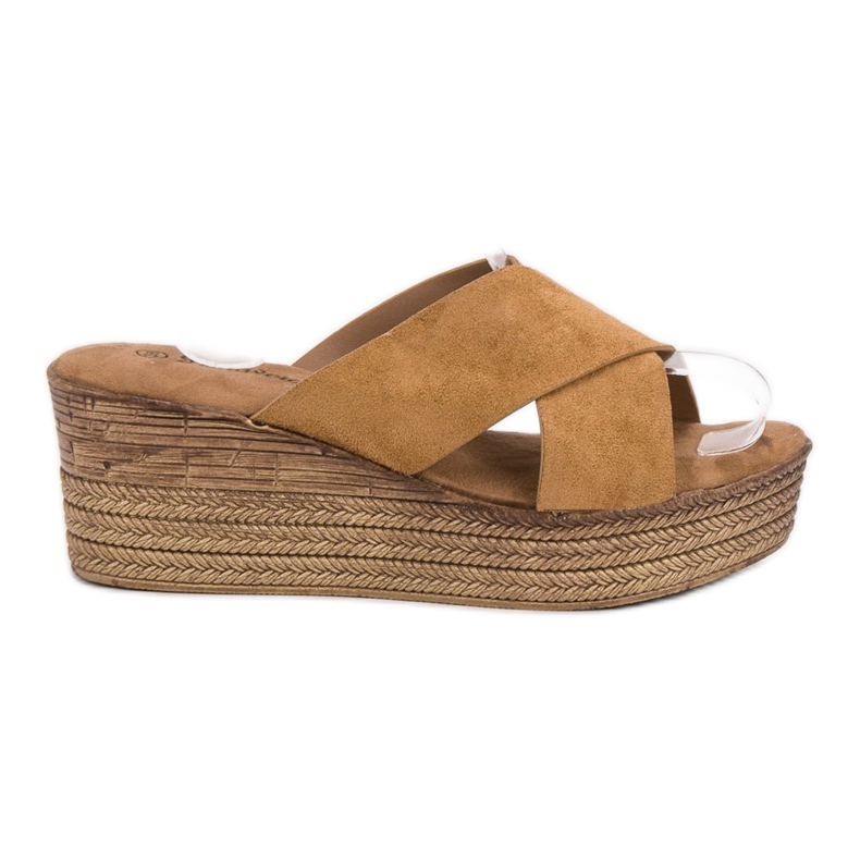 SHELOVET Camel Wedge Sandaler brun
