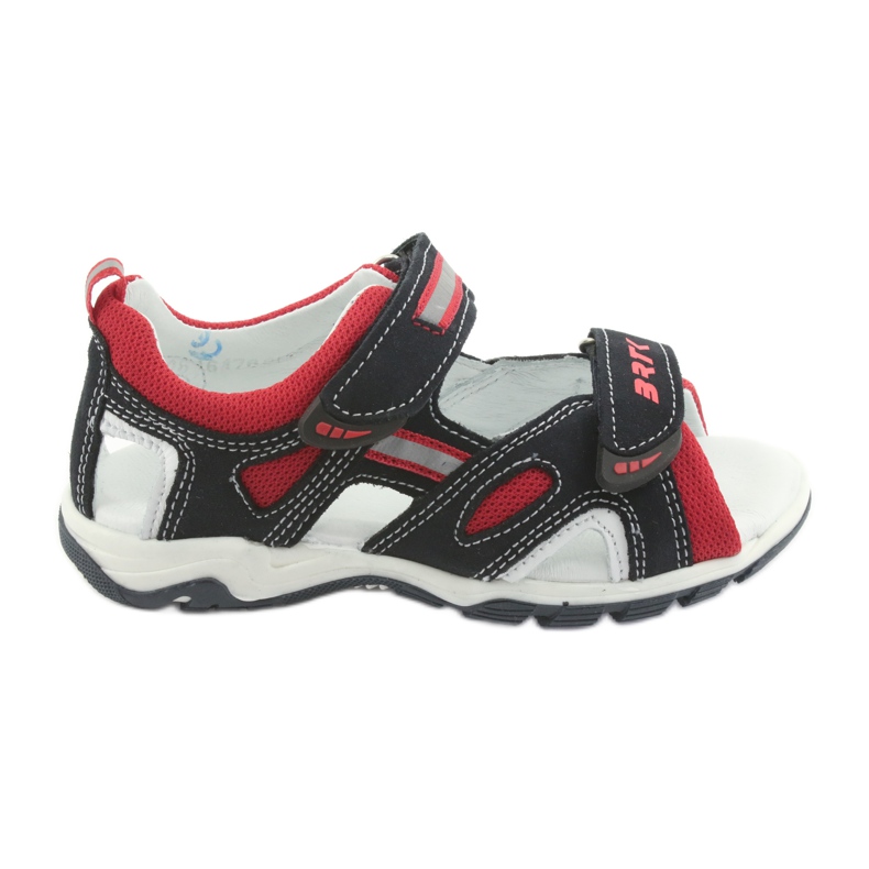 Bartek Läder sandaler pojkar kardborr 16176 marinblå-röd