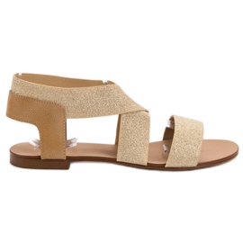 SHELOVET Eleganta platta sandaler brun