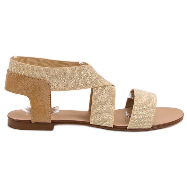 SHELOVET Eleganta platta sandaler brun