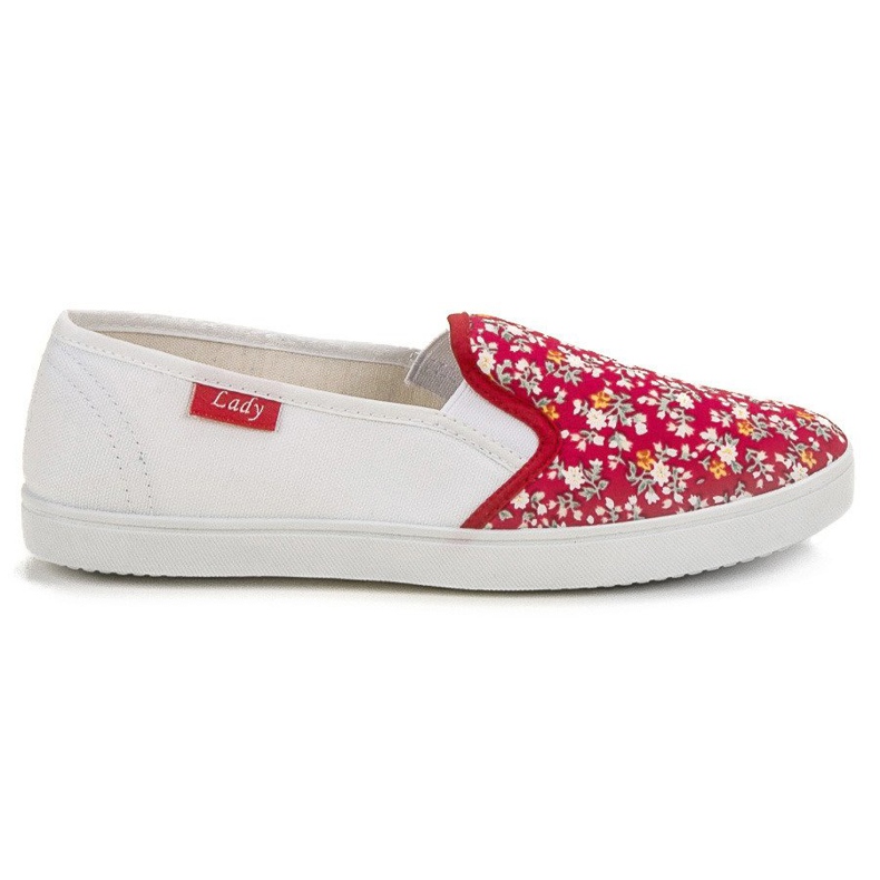 Lovery Casual Slipons vit röd