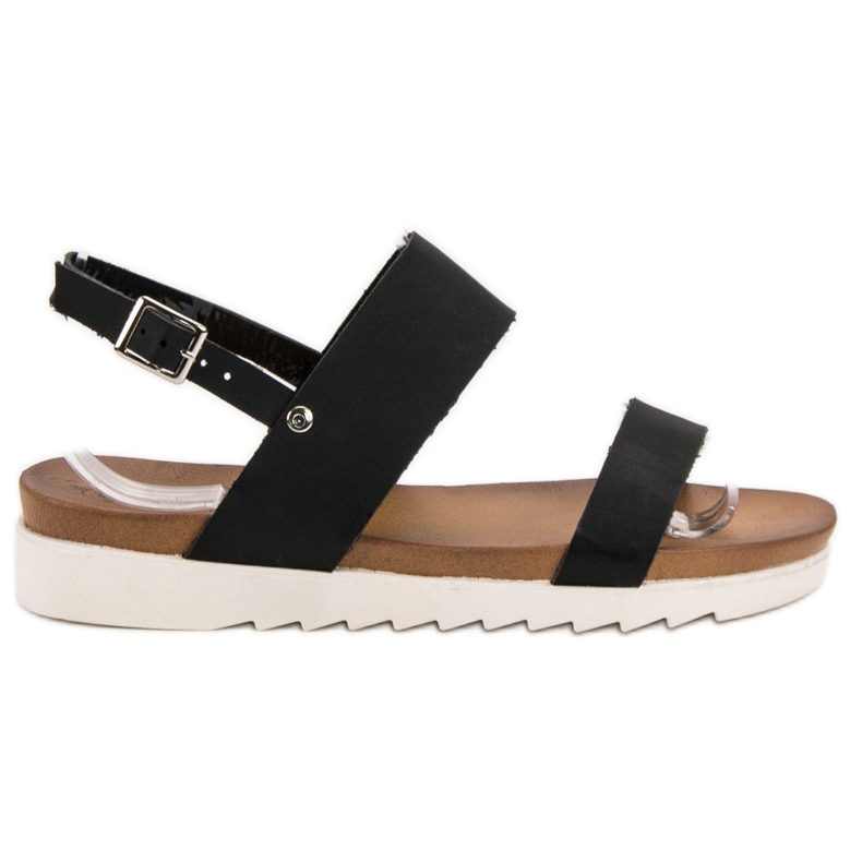 Best Shoes Svarta platta sandaler