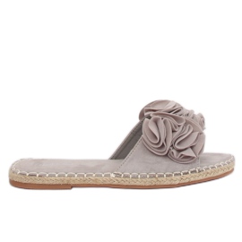 Grå Dam grå tofflor L2777 Grå brun