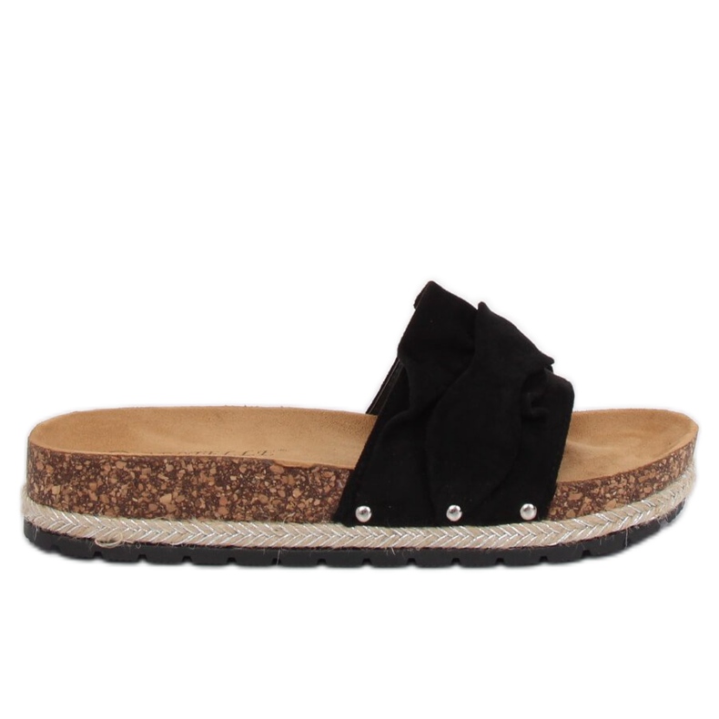 Svarta espadrilletofflor BJS-002 Svart