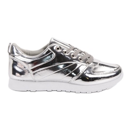 SHELOVET Lackerade sportskor grå