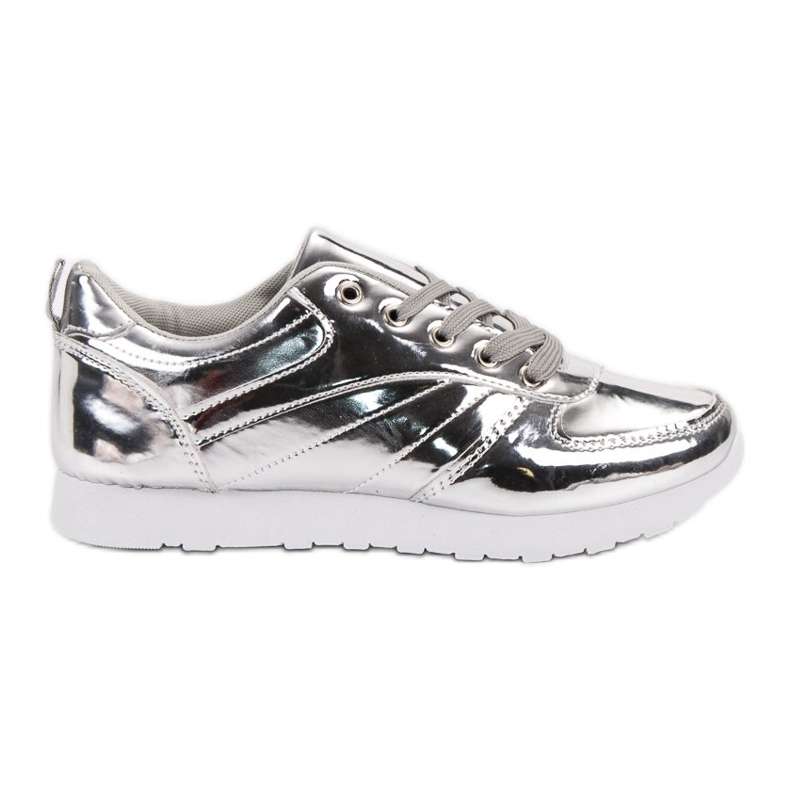 SHELOVET Lackerade sportskor grå