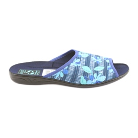 Kvinnors tofflor med blommor Adanex 23863 marinblå blå grön