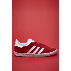 Adidas Gazelle J 543 Scarlet Skor Vitguld Metallic röd