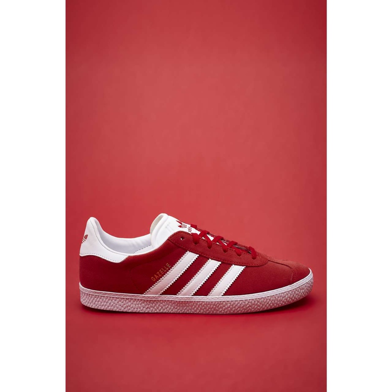 Adidas Gazelle J 543 Scarlet Skor Vitguld Metallic röd