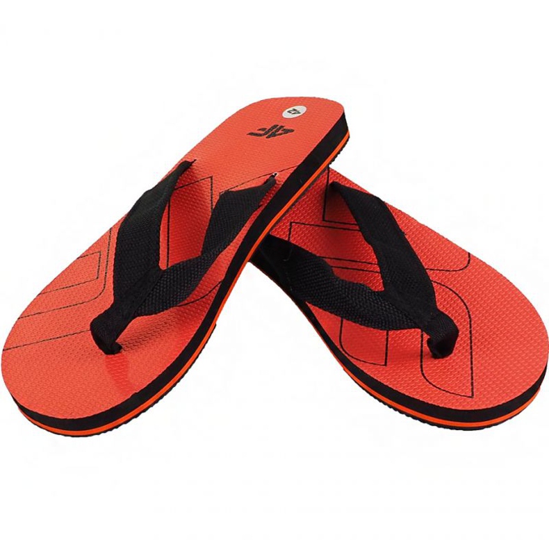 4F M H4L19 KLM003 70S orange tofflor svart