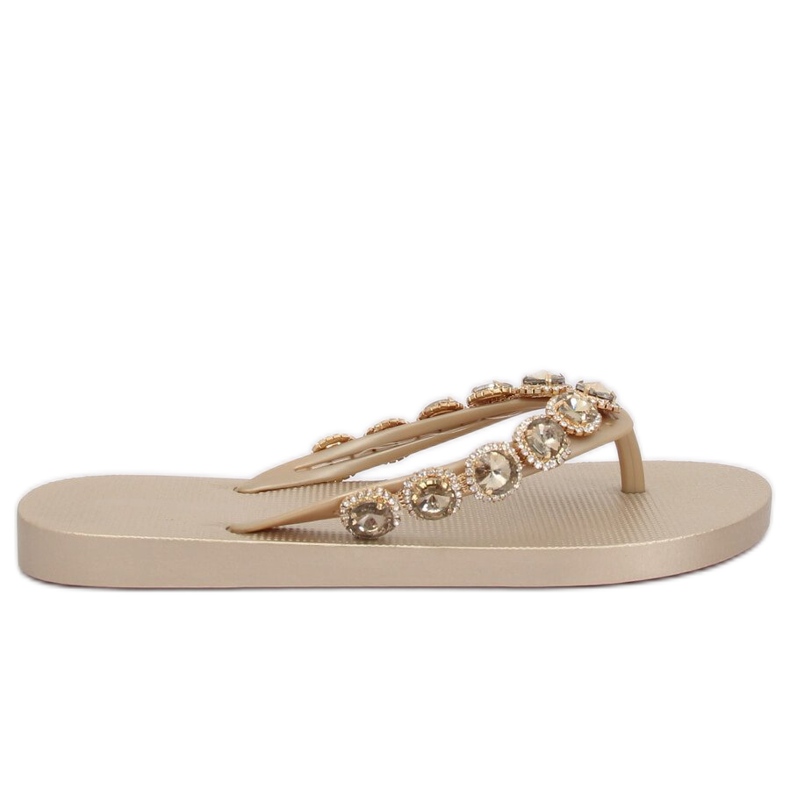 Eleganta flip-flops med gyllene JH69 guldstenar