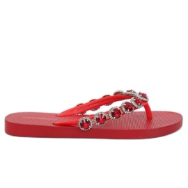 Eleganta flip-flops med JH69 röda stenar