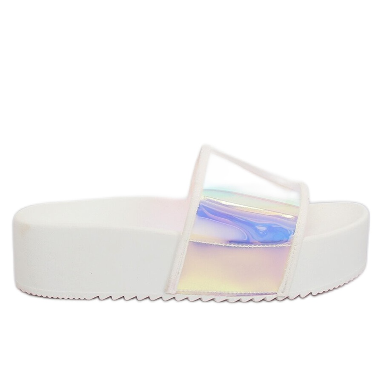 Holografiska vita tofflor CK81P Vit