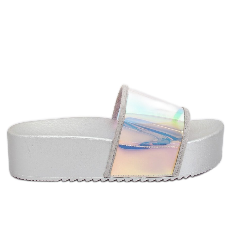 Silver holografiska tofflor CK81P Silver grå