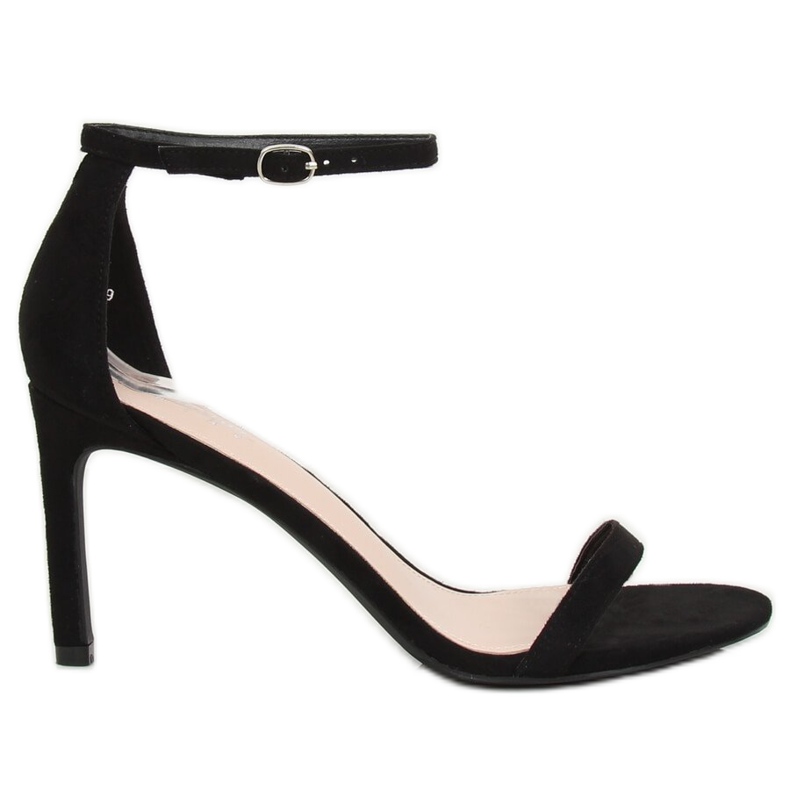Svarta sandaler på en högklackad NF-31P Svart