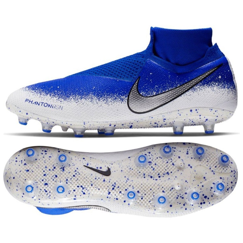 Nike Phantom Vsn Elite Df Ag Pro M AO3261-410 fotbollsskor mångfärgad blå