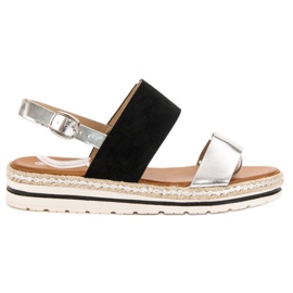 SHELOVET Bekväma sandaler svart grå