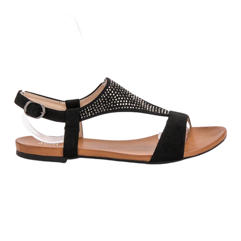 SHELOVET Sandaler Med Kristaller svart