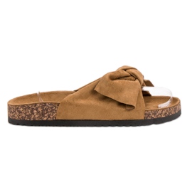 Mannika Tofflor Med Rosett brun