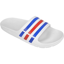 Adidas Duramo Slide M U43664 tofflor vit röd blå