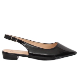 Svart LL-178 Svart ballerina med öppen häl