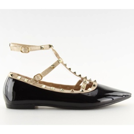 Ballerinas med studs svart 127-12 Black II-GAT