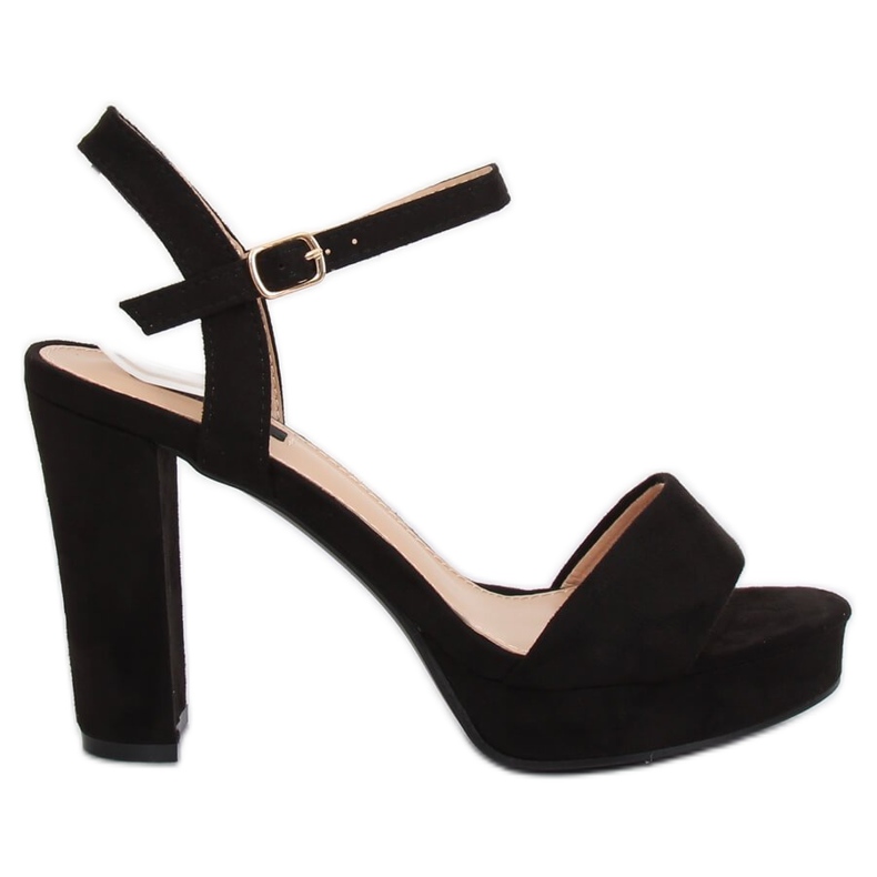 Svart HJ101 Svart platå sandaler