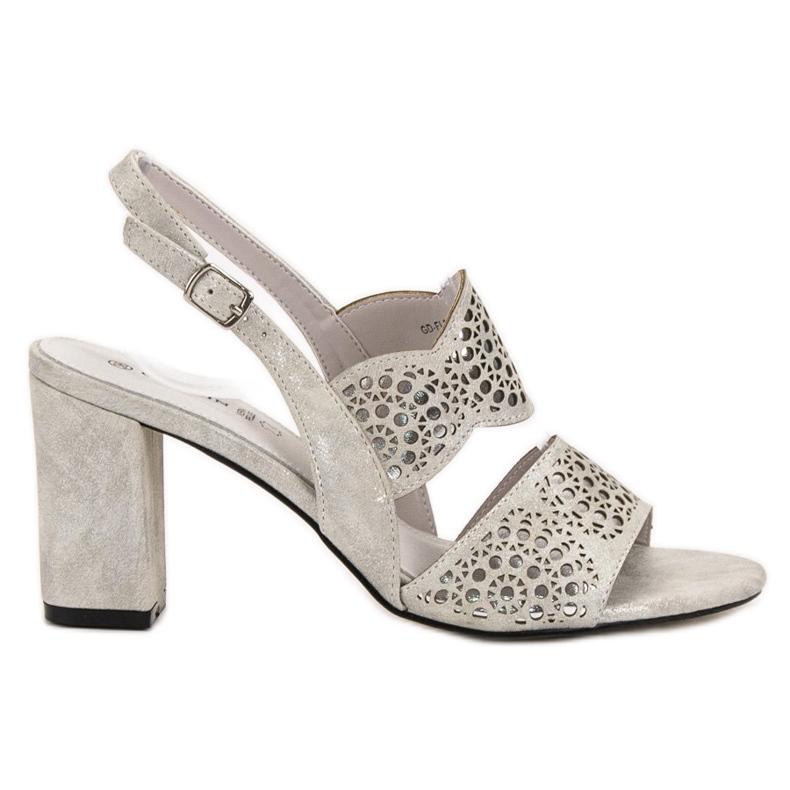 Goodin Silver sandaler på en bar grå