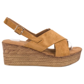 Primavera Camel Wedge Sandaler brun