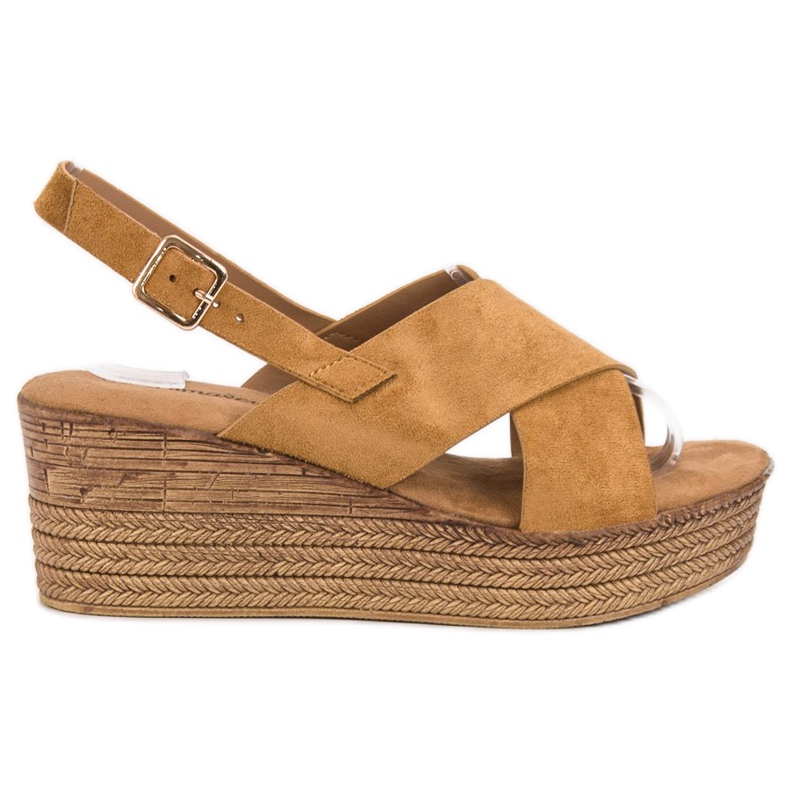 Primavera Camel Wedge Sandaler brun