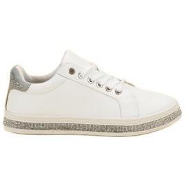 SDS Sportskor med Cubic Zirconia vit