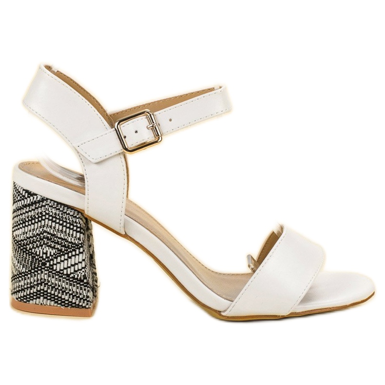 SDS Sandaler med dekorativ häl vit