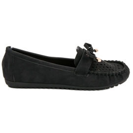 Top Shoes Svarta openwork loafers