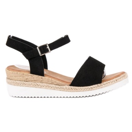 SDS Svarta sandaler med glitter