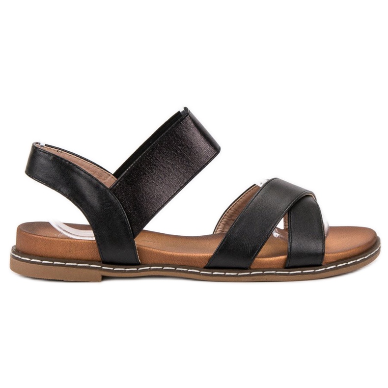 Mannika Svarta sandaler med suddgummi