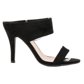 Lucky Shoes Sexiga slip-on höga klackar svart