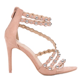 SHELOVET Sexiga sandaler på en hög klack brun