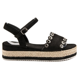 Nio Nio Sandaler på plattformen svart