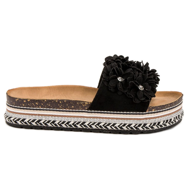 Sergio Todzi Tofflor Med Blommor svart