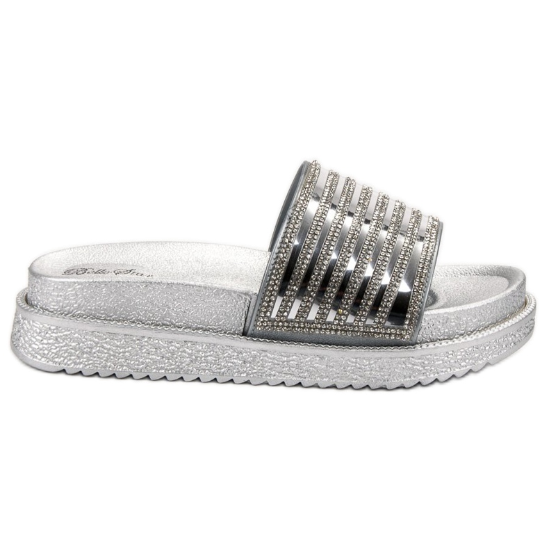 Bello Star Tofflor Med Kristaller grå