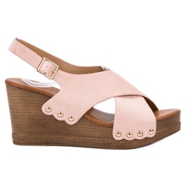 SHELOVET Sandaler i mocka rosa
