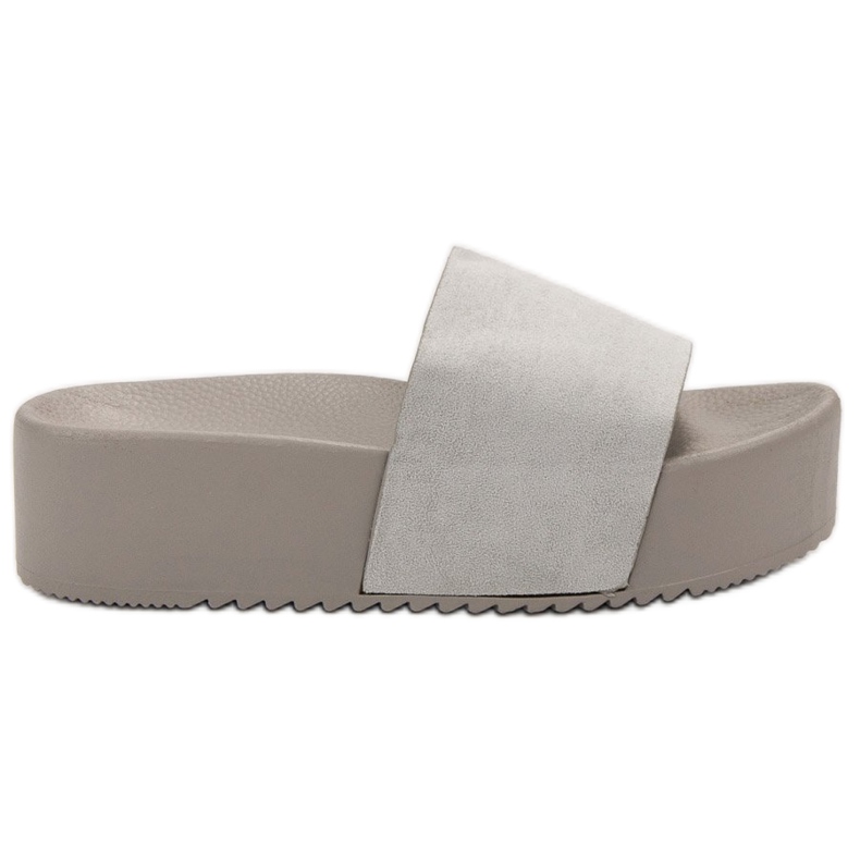 Ideal Shoes Tofflor På Plattformen grå