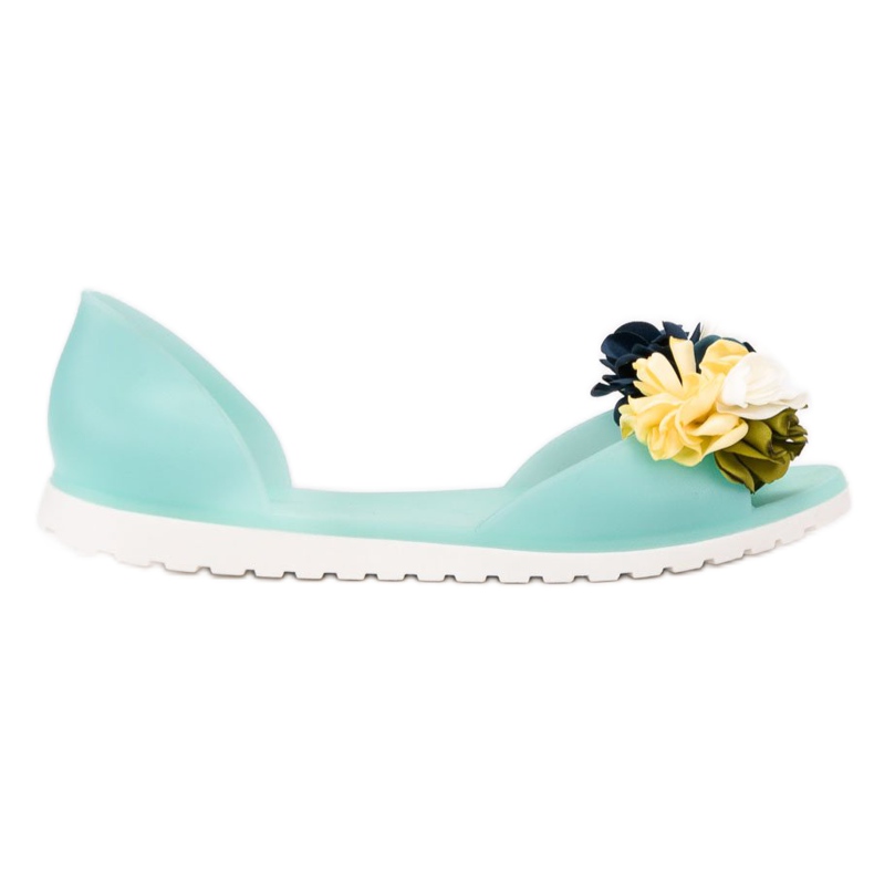 Ideal Shoes Meliski med blommor grön