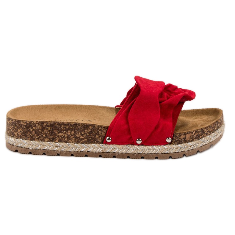 Bestelle Tofflor Med Frill röd