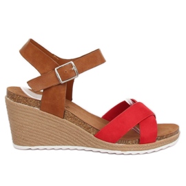 Röda kilsandaler F-18 Röd