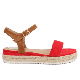 Röda espadrillessandaler Y-8224 Röd brun