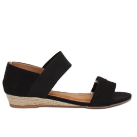 Svarta sandaler espadrilles 9R71 Svart